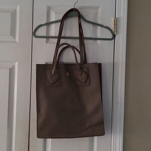 Anne Klein  Large Taupe Tpote Faux Leather  NWOT